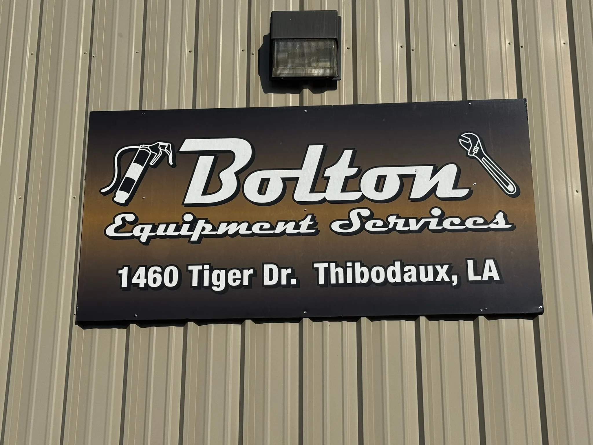 Bolton Equipment Services facility signage in Thibodaux, Louisiana